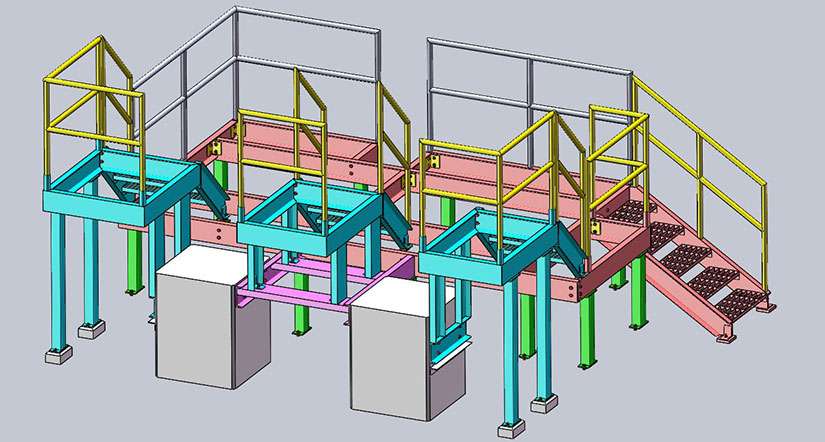 Illustration of Stairwell and Walkway Solidworks